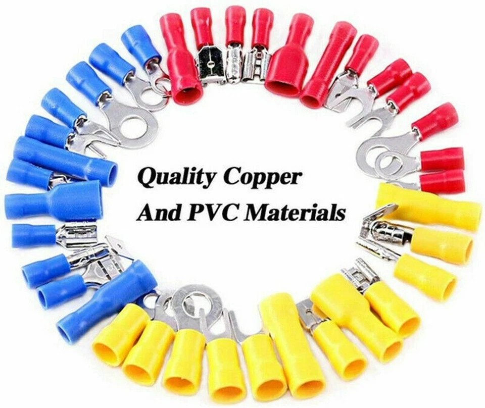 1200Pcs Insulated Assortment Electrical Wire Connectors Crimp Terminals Case Kit - Image 2 of 4