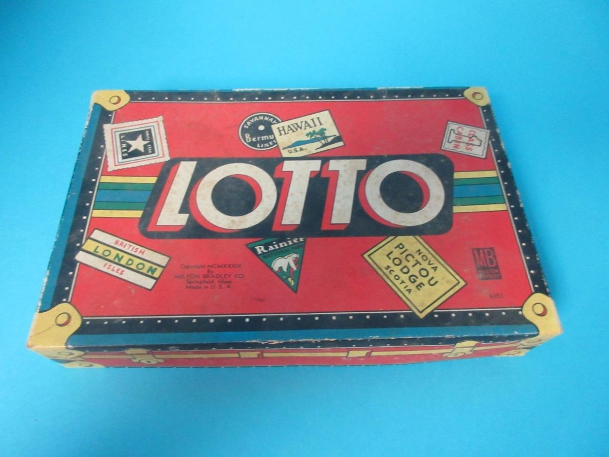 AWESOME VINTAGE ANTIQUE MILTON BRADLEY 1939 LOTTO TRUNK GAME 4351