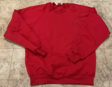 Vintage Jerzees Sweatshirt Adult 2X Red Blank Long Sleeve Made In USA