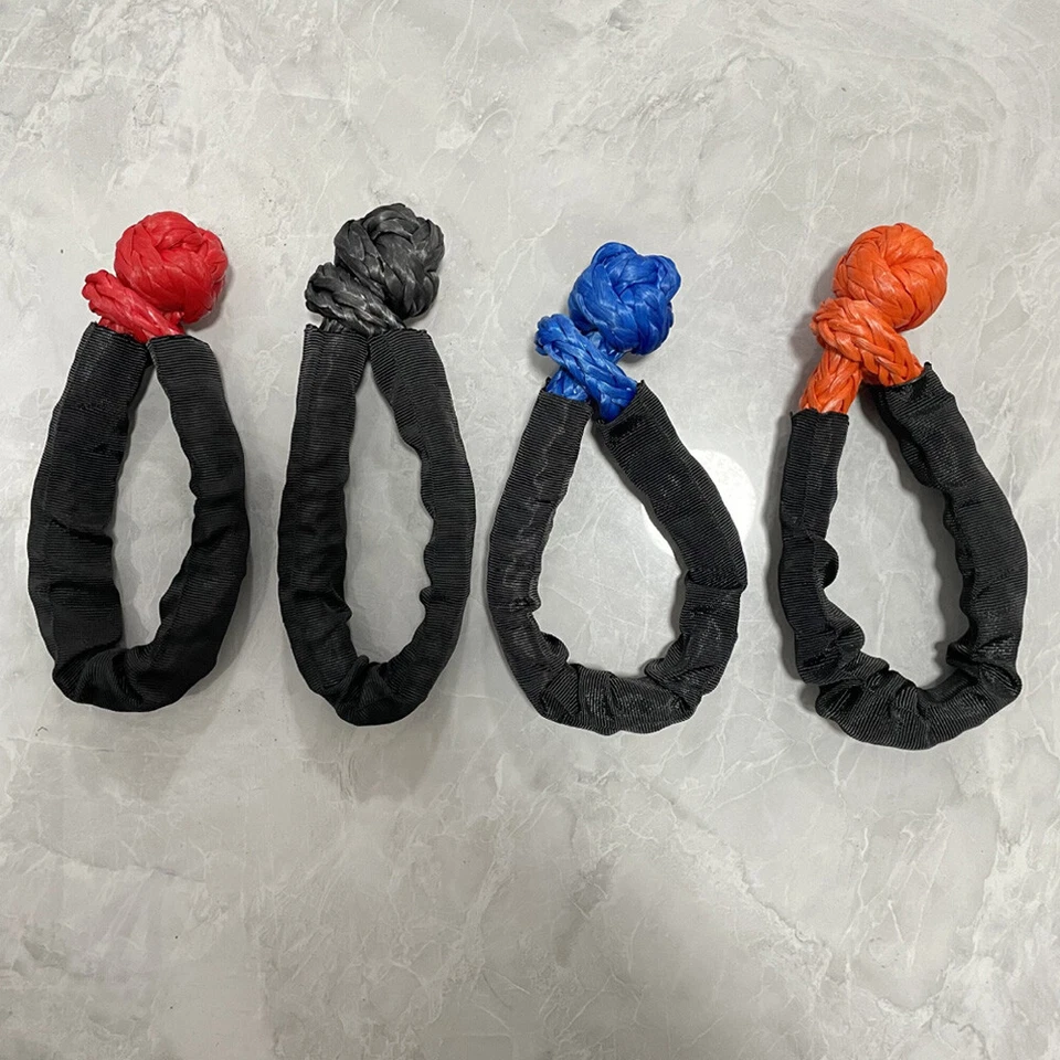 Cuerdas de remolque con grillete suave de fibra sintética para remolque de automóvil 38000 libras Foto 3 de 4