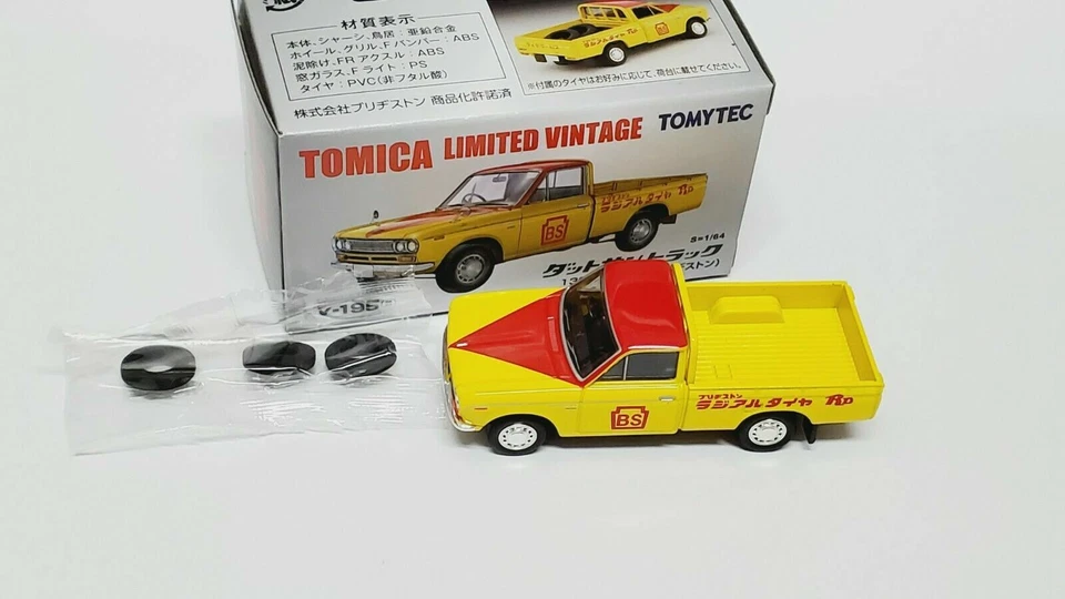 1: 64 Tomica 限量老式 Tomytec LV-195a Datsun 卡车 521 1300 DX 普利司通 — 第 3/4 张图片