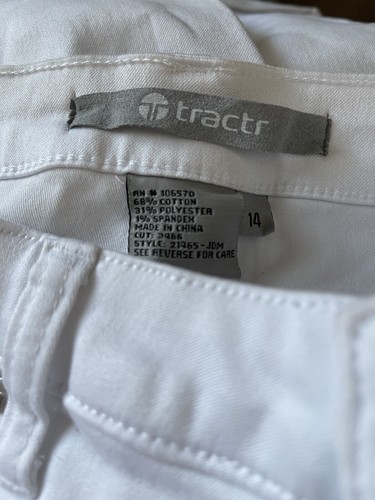 TRACTR Girl’s Denim Cuffed Bermuda Stretch Shorts SIZE 14 NWT - Picture 2 of 5