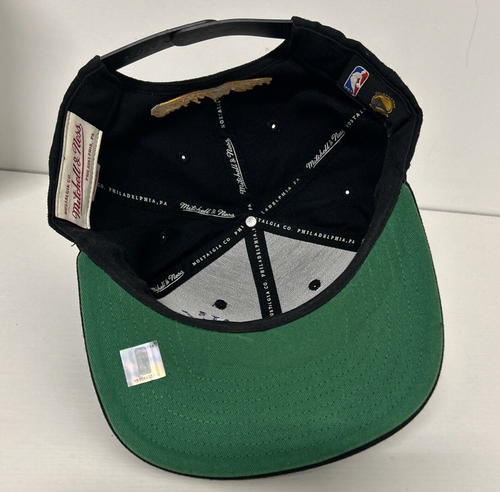 Golden State Warriors Mitchell & Ness Bars Logo SnapBack NBA Hat Cap Wool Blend - Picture 7 of 15