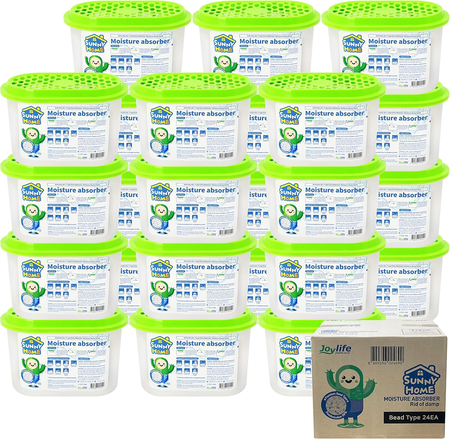 (24 Pack) Moisture Absorbers 9.17Oz, Unscented, Odor Eliminator, Dehumidifier an
