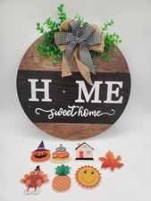 Seasonal Welcome Sign Home Sweet Home 11.75 Inch Front Door Decor Icons Lights
