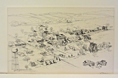Smiths Grove Kentucky Black and White Aerial Print by Lana Hake