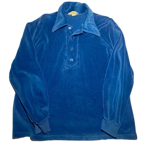 COOTIE Velour Zip-Up Work Shirt, Long Sleeve, XL, Cotton, Green