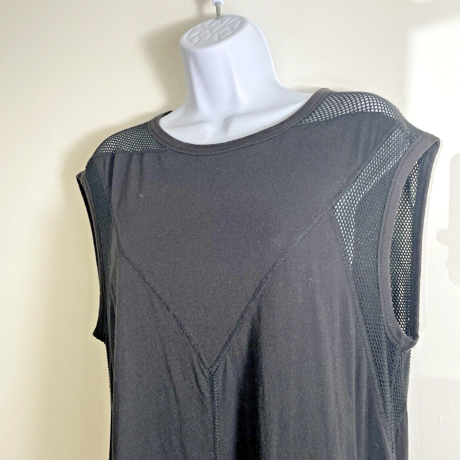 Alexander Wang abito a rete donna grande cappuccio maniche gotico cambio minimal cotone