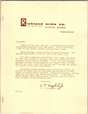 Richland Arms Co. Professional Gunsmith Tools and Parts, Catalog, 1976