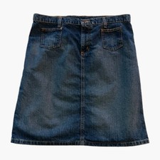 Vintage Polo Ralph Lauren Denim Skirt 14 Women Knee Length Y2k Polo Jeans Co