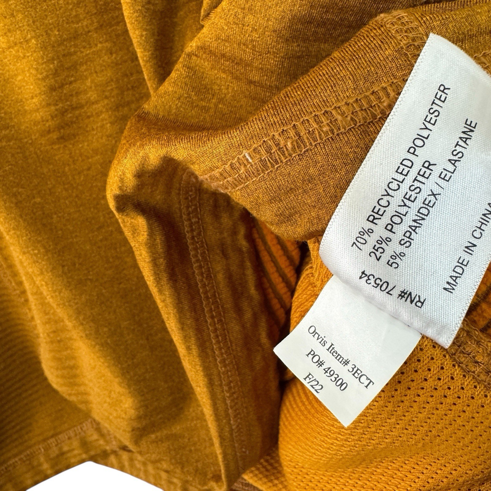 Orvis Large Base Layer Pullover Orange Partial Zi… - image 5