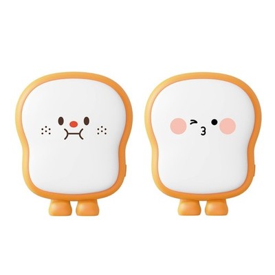 Double-Sided Pocket Hand Warmer USB Charging Cartoon Bread Warmer Lovely Gift