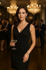 J.Crew Little Black Dress (Size 4) • Slimming Cotton Sheath • Classic...