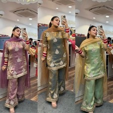 SALWAR KAMEEZ PAKISTANI INDIAN WEDDING PARTY WEAR DRESS BOLLYWOOD SUIT PLAZO