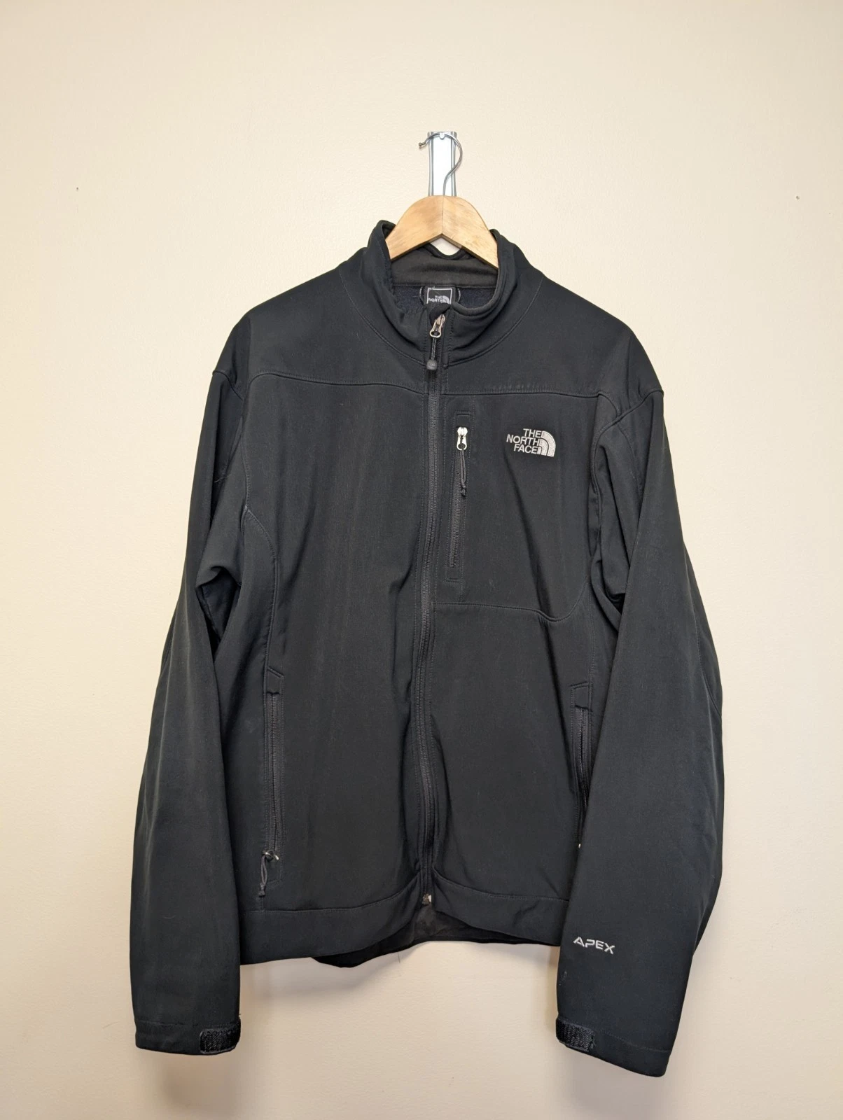 The North Face Apex Softshell Jacket Black XL Windproof Fleece Lined