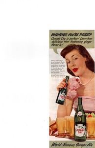 1949 Canada Dry World-Famous Ginger Ale Print Ad