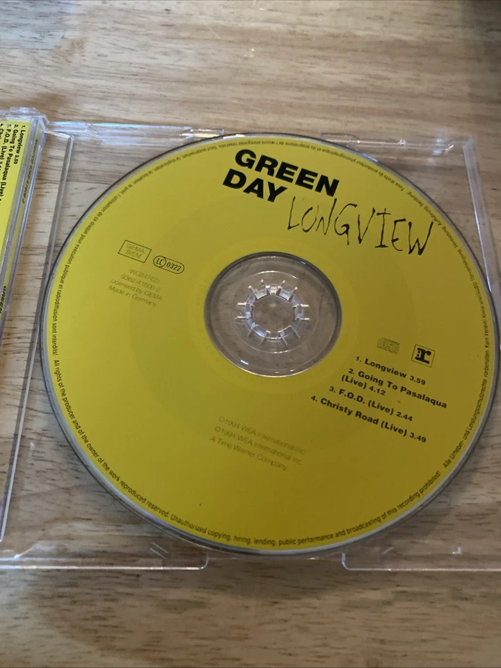 Green Day Longview (Dookie) CD Maxi Single 4 Songs UK Import Rare HTF MINT Disc - Image 2 of 3