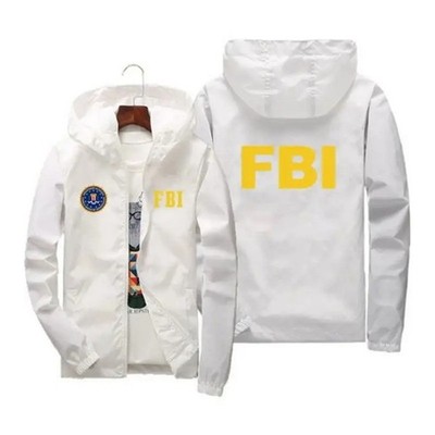 2025 New Men'S Jacket High Quality FBI Printed Outdoor Sports Jacket Spring Hood