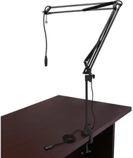 Auray BAE-2X Two-Section Broadcast Mic Arm w/XLR Cable, 360°, Clamp/Desk Mount