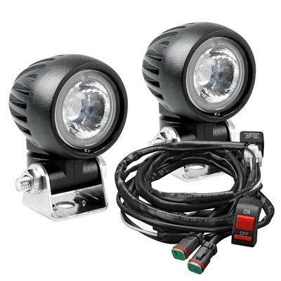 MF4095 LED Zusatzscheinwerfer Grau/Schwarz Set Für Universal Motorrad Enduro