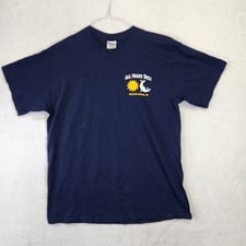 Gildan All Night Deli Willow Grove PA Sun Moon Graphic T-Shirt Mens Large Navy