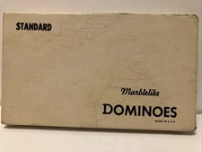 Vintage Set Of  Puremco 616 Standard Marblelike Dominoes Made In USA Complete