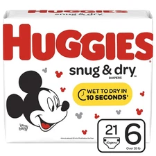 Huggies Snug & Dry Baby Diapers, Size 6, 21 Ct