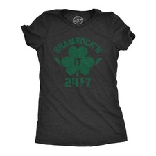 Womens Shamrock'n It 24/7 T Shirt Funny Saint Patricks Day Irish Clover Lucky