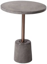 Clayton 17 3/4" Wide Industrial Concrete and Metal Round Accent Table