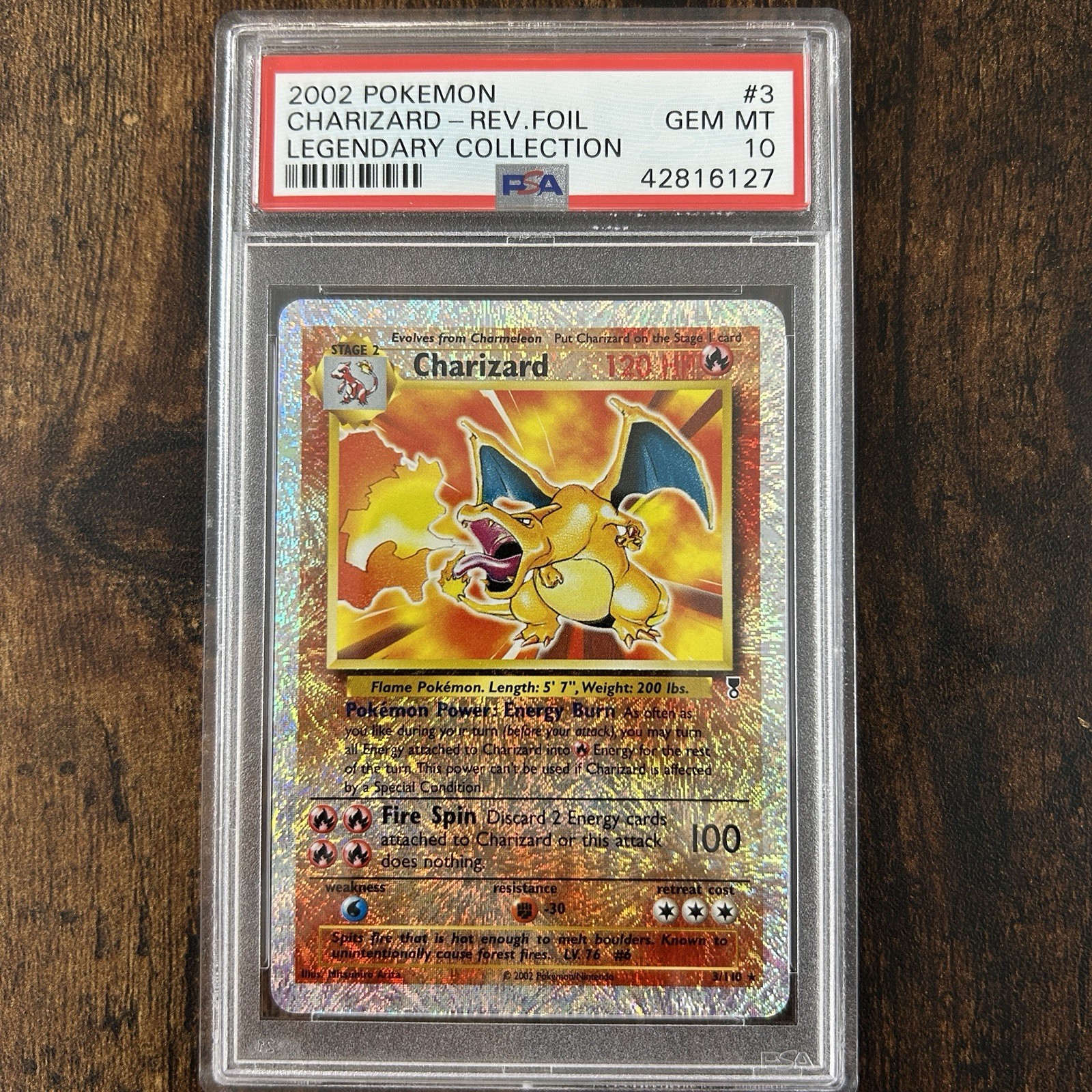 2002 Pokemon Legendary Collection Charizard Reverse Holo PSA 10 3/110 ...