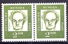 362 Bed. Deutsche 2 DM waag. Paar ** postfrisch