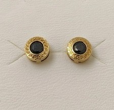 Orecchini Oro 18K 750 Mls. Zirconia Nera. 6,6 MM.