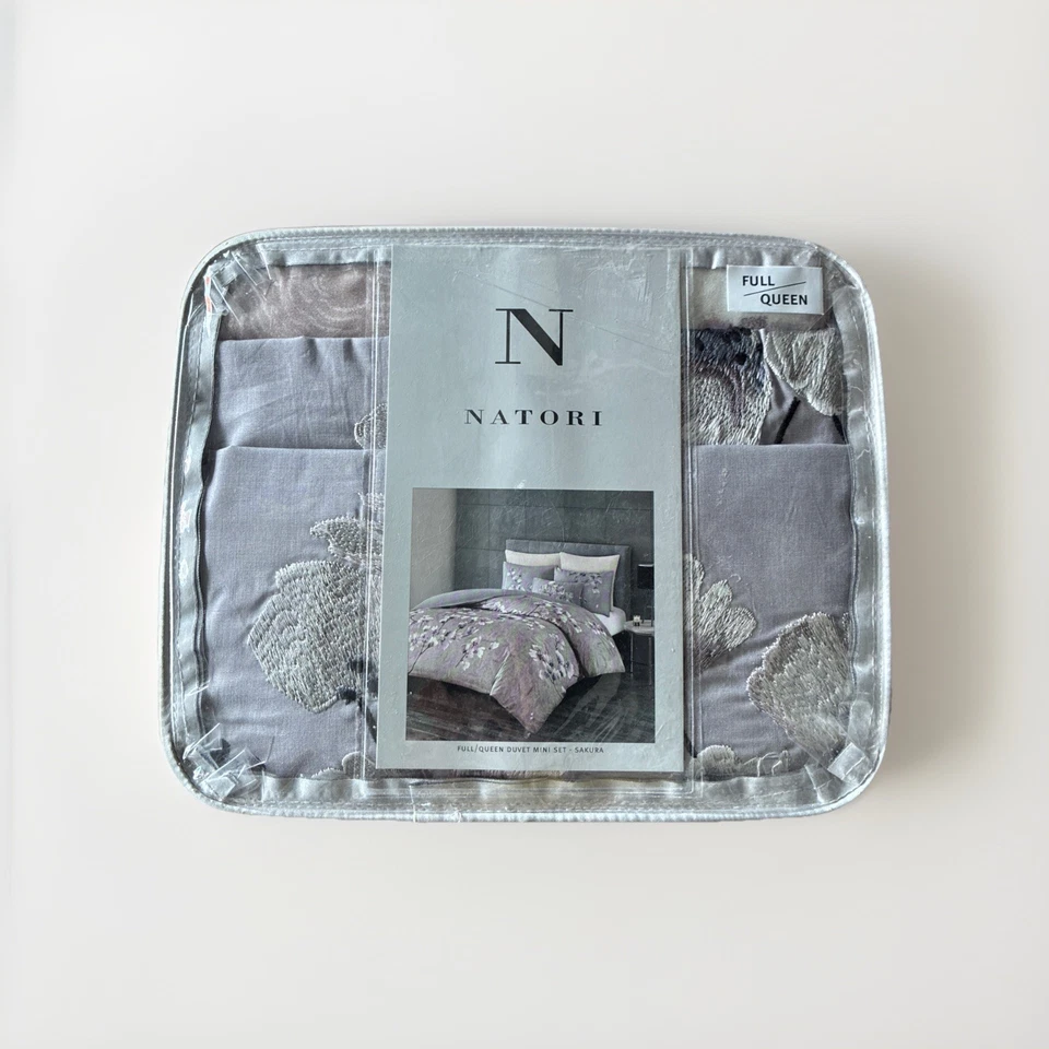 JUEGO FUNDA NÓRDICA NATORI SAKURA FULL QUEEN LILA PÚRPURA FLORES DE CEREZO Foto 3 de 3