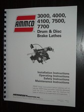 Ammco 3000, 4000, 4100, 7500, 7700 Brake Lathe Instruction Manual