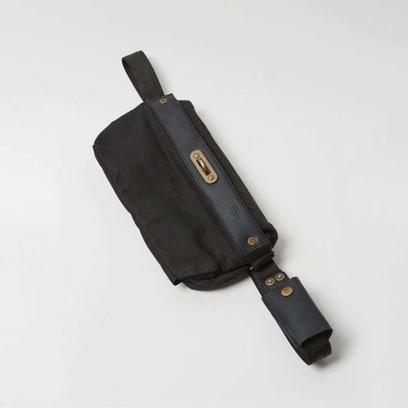 LOCTOTE Washed Black Padlock Crossbody Hip Bum Bag Travel Purse Zip Pockets