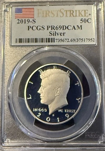 2019-S Proof Silver Kennedy Half Dollar 50c Coin PCGS Certified PR69 DCAM FS