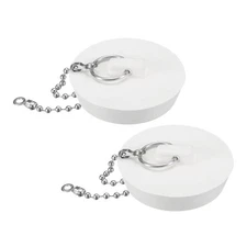 2 Pcs Tub Stoppers Rubber Bathtub Stoppers Drain Plug 2" White