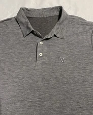 Vuori Polo Shirt Mens Sz M Knit Twill Performance Gray V1004