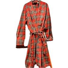 Vintage LL Bean Robe Mens XL Red Scotch Plaid 80s 90s Red Tartan Style PJ33