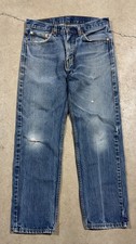 Levi's 505 Regular Fit Straight Leg Distressed Blue Jeans W32 L30