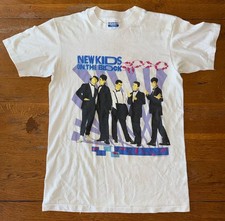 Vintage NEW KIDS ON THE BLOCK NKOTB tour Concert T-SHIRT Small White Clean