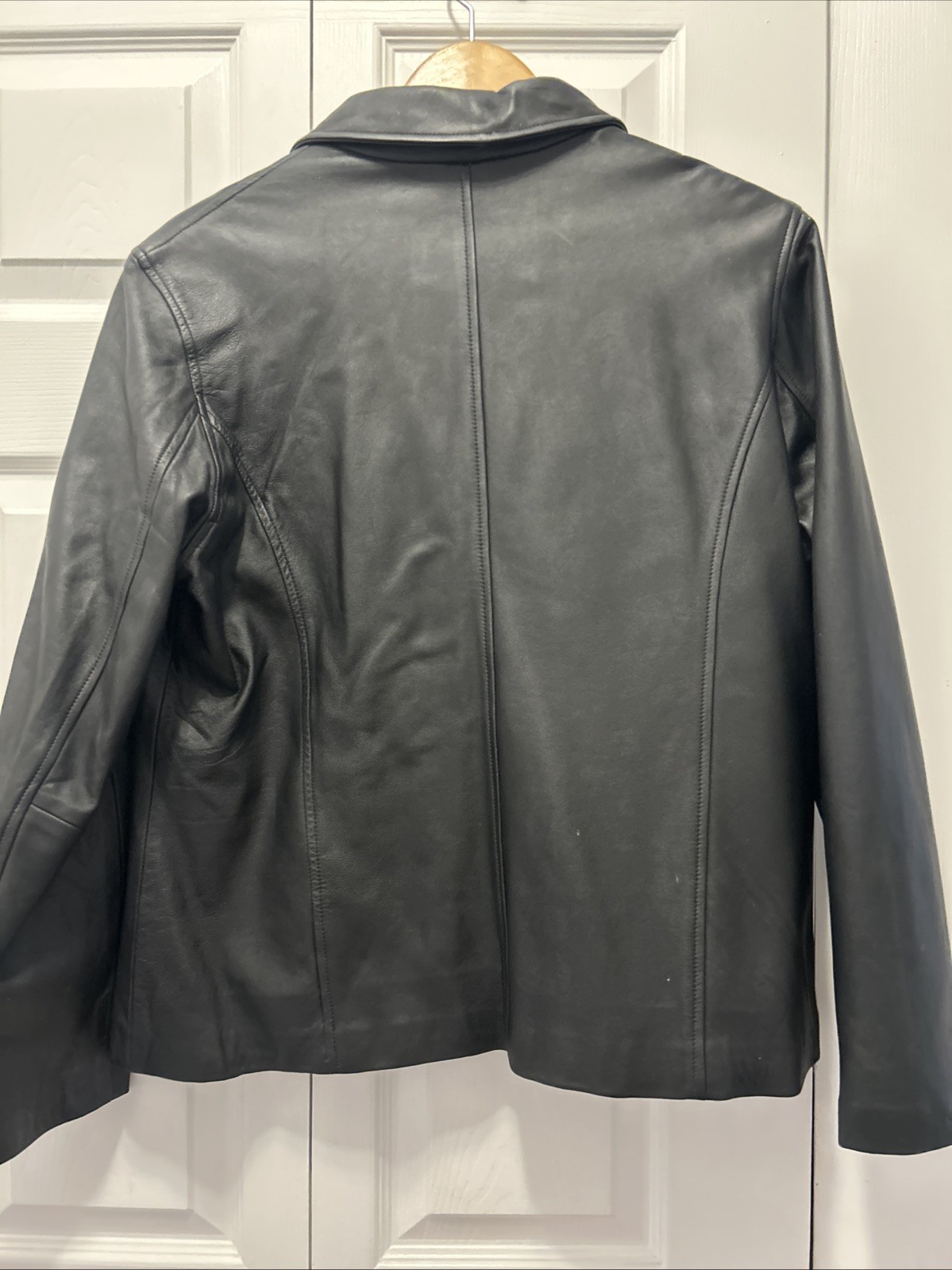 Mossimo Leather Jacket Large Black Button Down Y2… - image 3