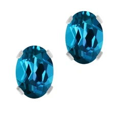 1.20 Cttw London Blue Topaz 925 Sterling Silver Earrings for Women | Gemstone