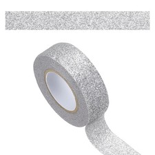 1 Roll Glitter Paper Washi Tape, Washi Decorative Tape for Crafts, Silver