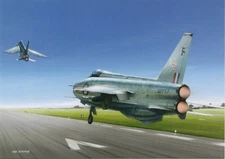 (b65) QRA Scramble 29 Sqn Lightnings RAF Wattisham - Aviation Art Postcard