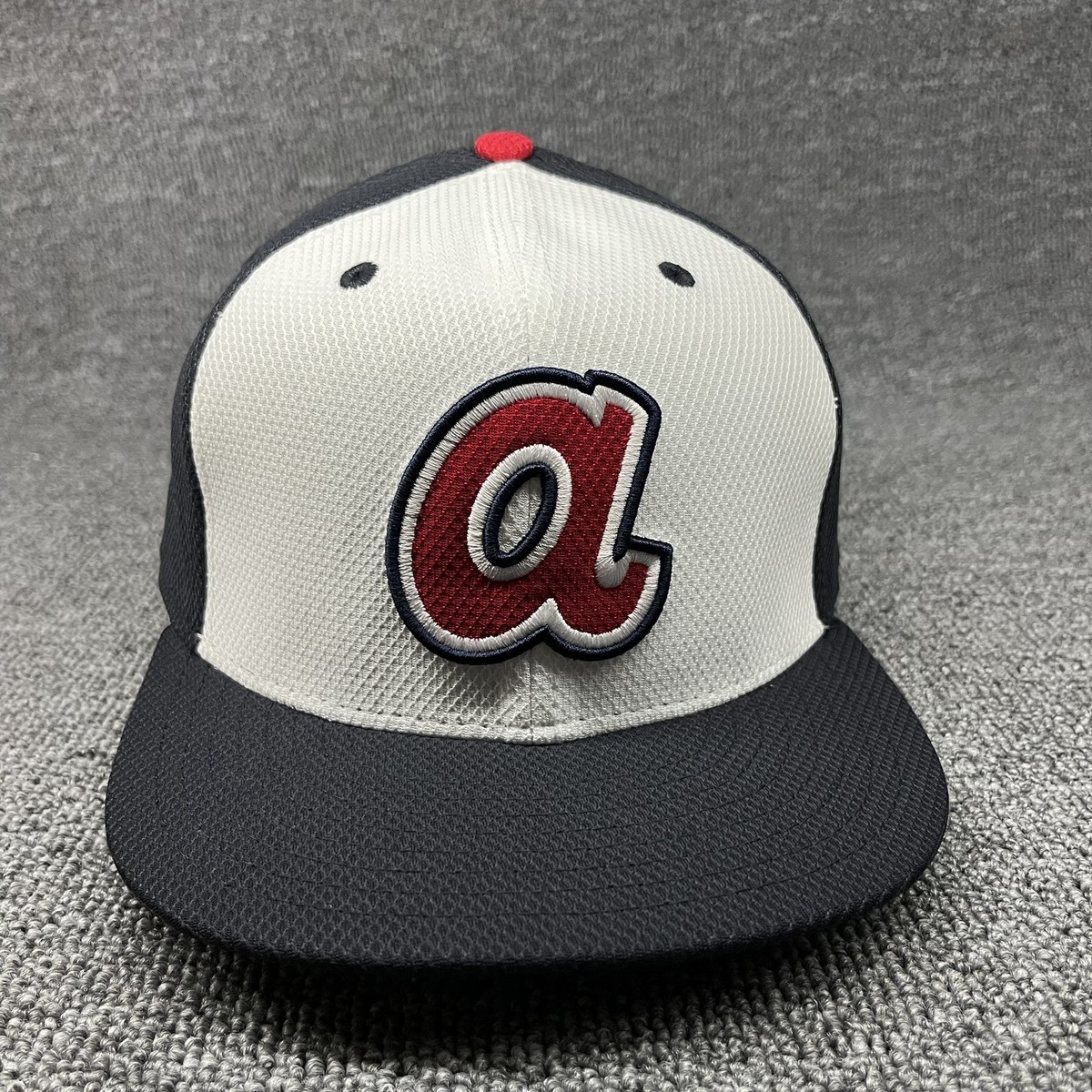 New Era 59FIFTY Atlanta Braves Lowercase a Logo Fitted Hat Black White Red 7
