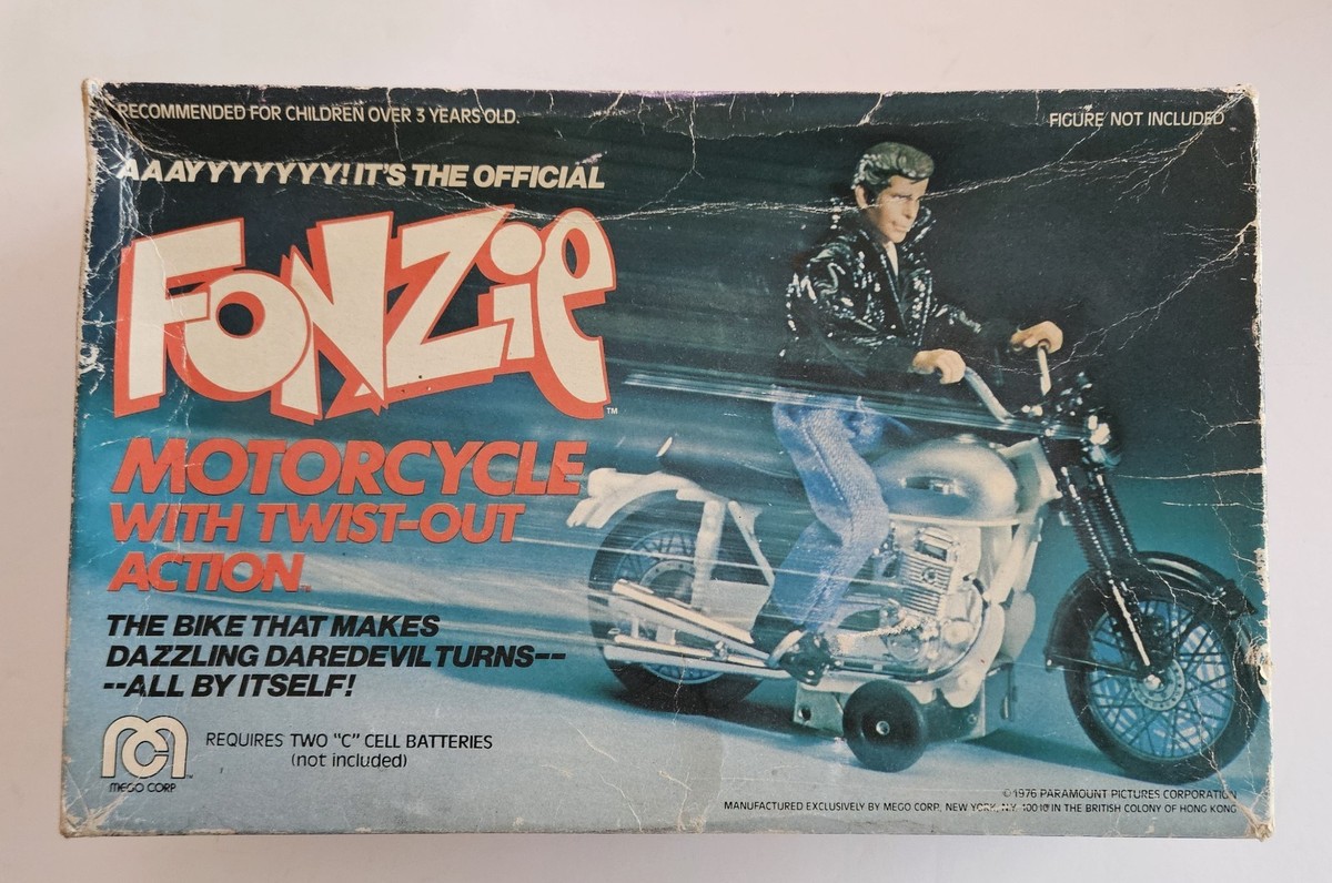 1976 Mego HAPPY DAYS FONZIE MOTORCYCLE With BOX & INSTRUCTIONS | eBay