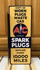 AC Spark Plugs Flange Sign Metal Double Sided Garage Vintage Style Wall Decor 1