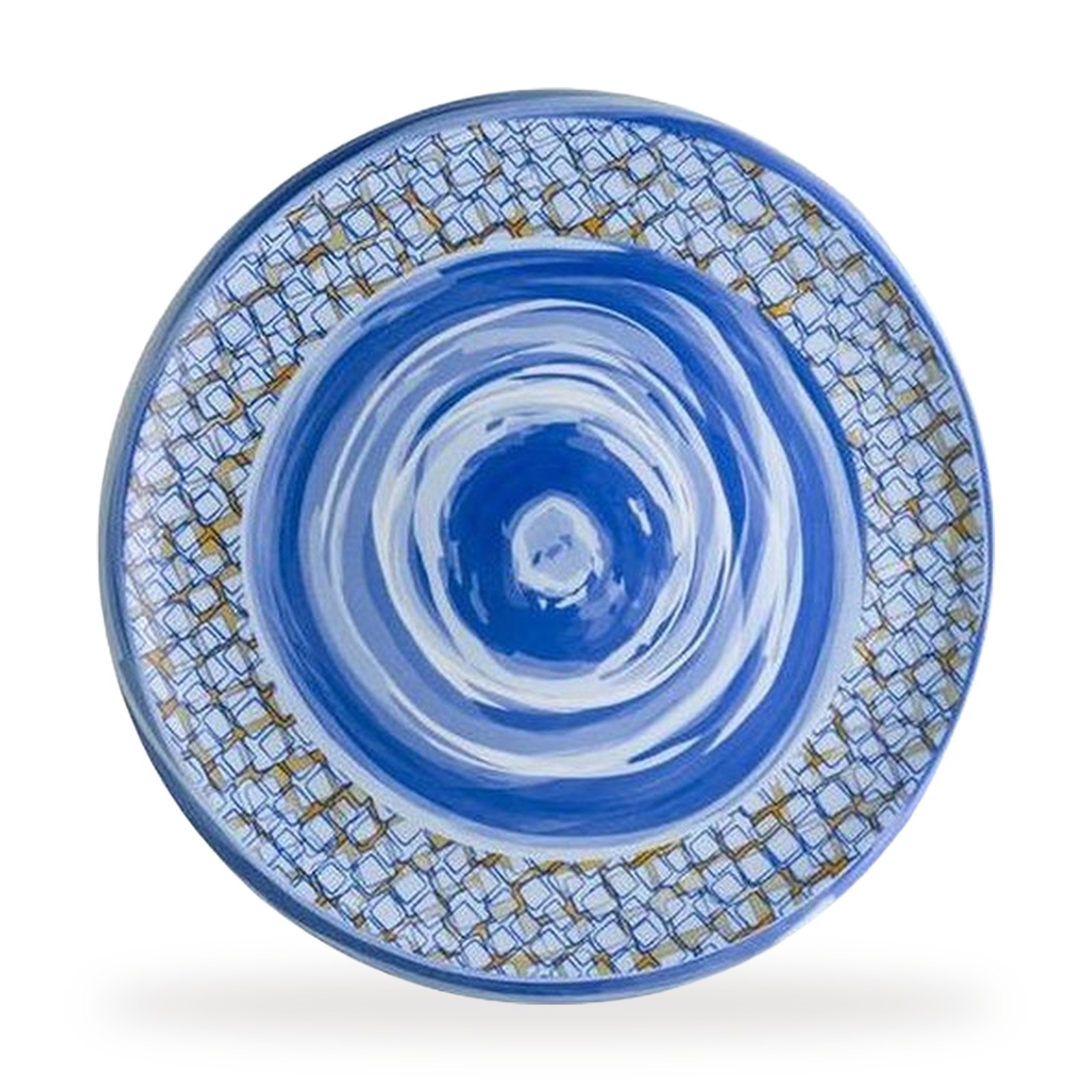 Piatto centrotavola Caos Brandani porcellana blu 31 cm idea regalo casa