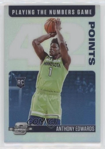 2020 Panini Contenders Optic Playing the Numbers Game Anthony Edwards Rookie RC